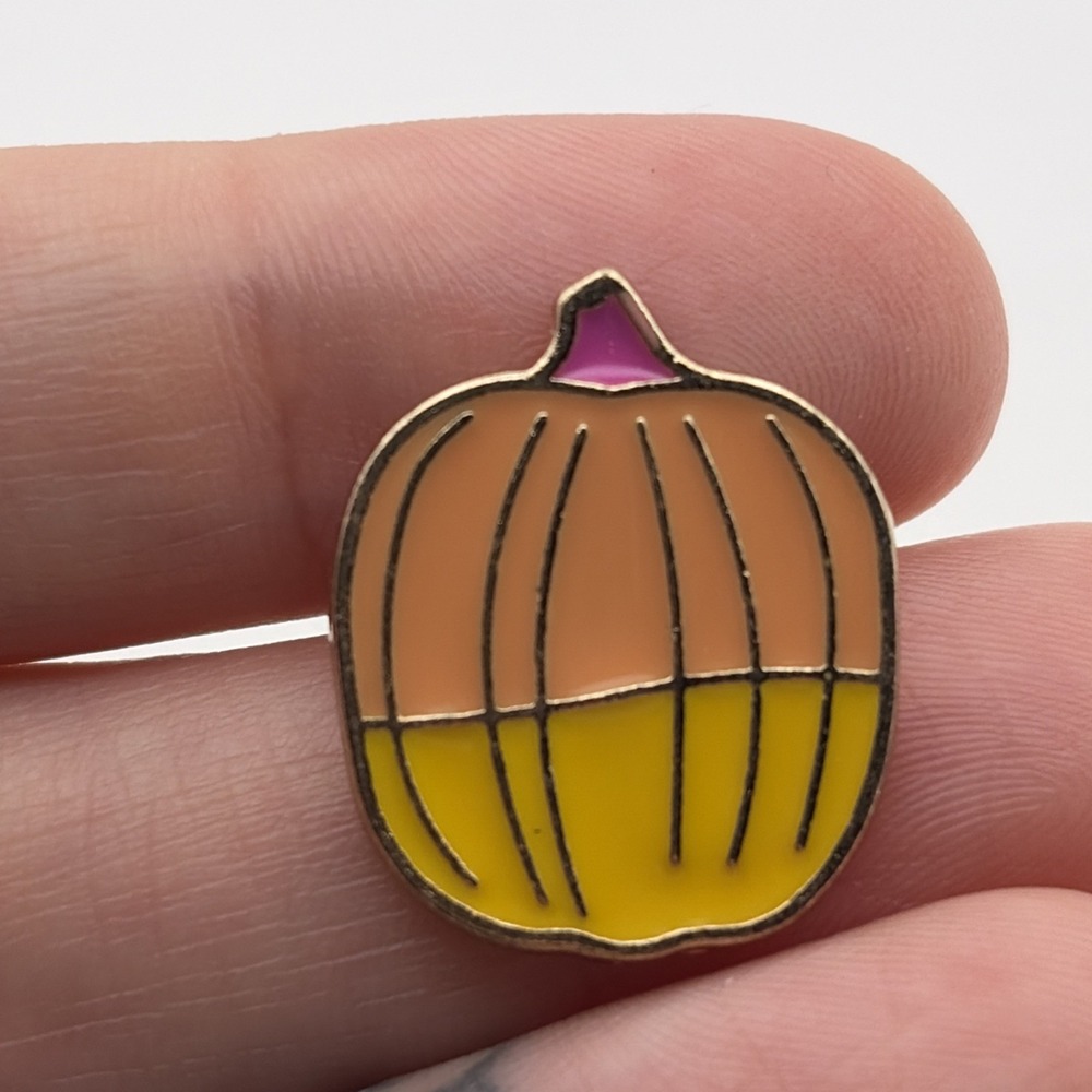 Multi Color Enamel Pumpkin Cute Cartoon Halloween Fall Lapel Hat Pin
